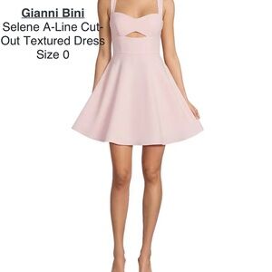 Gianni Bini Blush A-Line Cut Out Textured  Dress in Tickled Pink/ Size 0